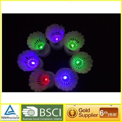 China Shining Led Duck feather shuttlecock Pu Cock Flashing Lighted for sale