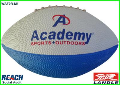 China Promotional White Blue American Football Balls 29cm / Leather Rugby Ball for sale