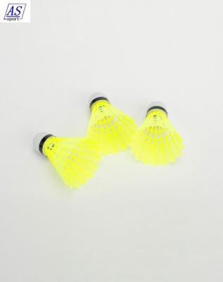 China AS-01201 Customed Top Quality Nylon Badminton Shuttlecock White/Yellow for sale