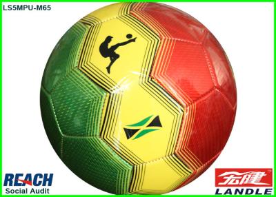 China Custom Colorful Soccer Balls / PU Synthetic Leather Football Ball for sale