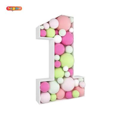 China Foam THUNDER CUT Mosaic Balloon Frame Number 1 Marquee Light Up Numbers Kit Foam Board Decoration Precut for sale