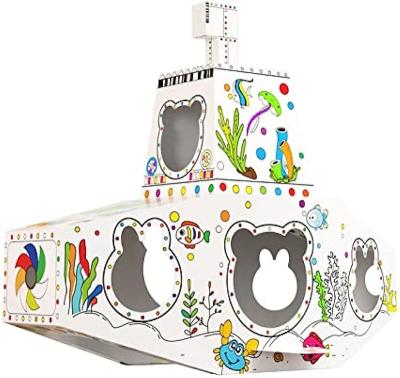 China Cardboard THUNDER CUT Submarines Cardboard Playhouse for Kids DIY Cardboard Playhouse to Colour, Draw, Paint and Doodle Playhouse for sale