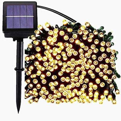 China Outdoor Solar Christmas Lights 8 Modes Xmas String Lights Waterproof Warm White CK Solar Powered Fairy Lights for sale