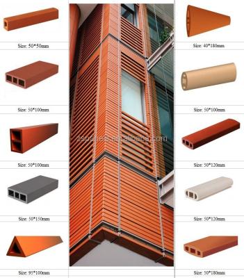 China Clay exterior wall terracotta canopy, terracotta tube, exterior terracotta rods for commercial building for sale