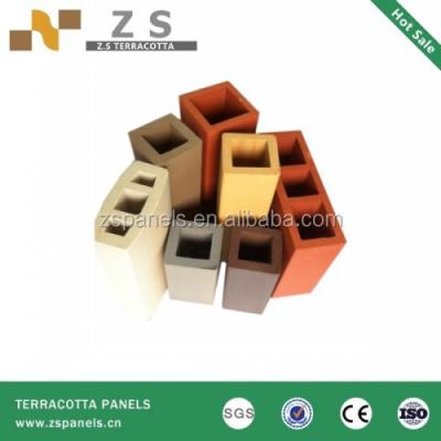 China Curtain Wall Exterior Cladding Clay Facade Natural Clay Tube, Terracotta Sunscreen Baguette, Terracotta Pipes in Rich Colors for sale