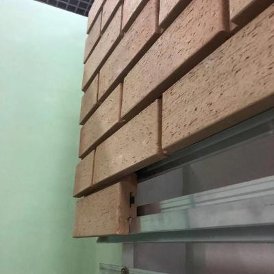 China Traditional Exterior Sliding Facade Clay Brick 65*215mm Hanging System Clinker Tile for sale