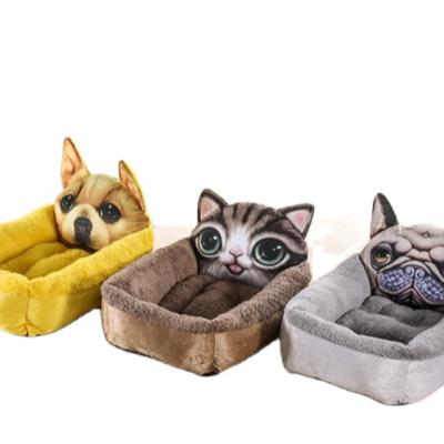 China 2021 New Winter Pet Bed Hot Dog Custom Viable Pet Bed Model Nose Carpet Plush Shaggy Bed for sale