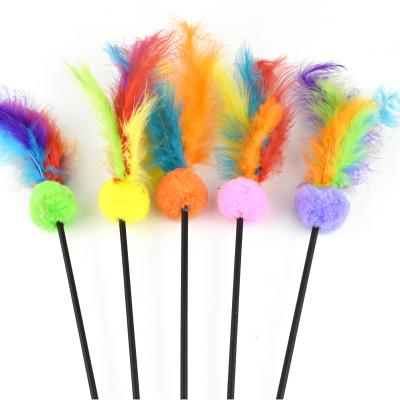 China Viable Wholesale Hot Selling Interactive Cat Toy Feathers Bells Play Cat Toys Volume for sale