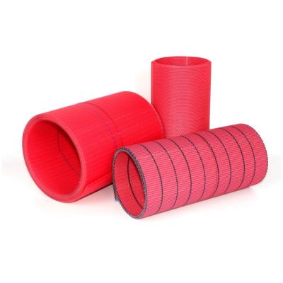 China Manufacturing Plant Custom Logo Design Cloth Conveyor Fabric Polyester Plain Mesh Belt For Drying Mining for sale