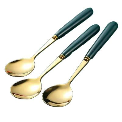 China Minimalist factory direct stainless steel dining tableware teaspoon milk powder plunger spoon for sale