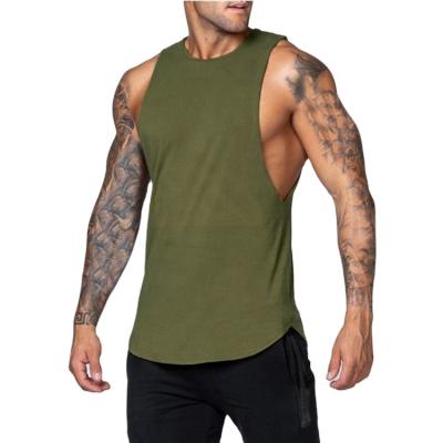 China Wholesale High Quality Custom Men's Gym Wear Active Fitness Sports QUICK DRY Round Muscle Shaping Sleeveless Shirt for sale