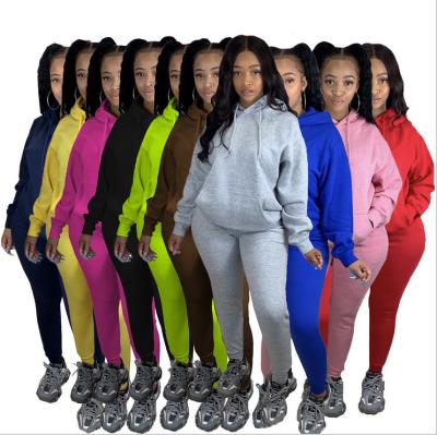 China Breathable 10 Color Autumn Women Clothes 2 Piece Set Women Tracksuit Two Piece Outfits Set Sweatsuit Track Pants And Hoodie Set for sale