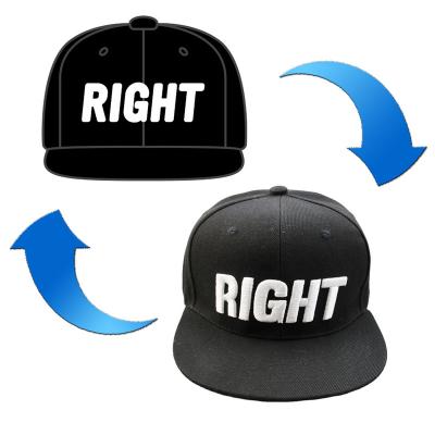 China Designer JOINT Embroidered Logo High Quality Black Classic Snapback Hats Custom Wholesale for sale