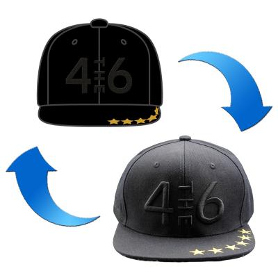 China COMMON Black Logo 3D Embroidery On Black Hat Custom Embroidered Snapback Hat Wholesale for sale