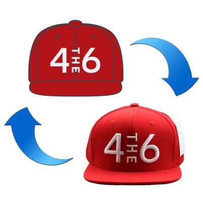 China Custom Designer COMMON Fashion Red Color 3d or 2d Embroidery Snapback Logo Embroidered Snapback Hat for sale