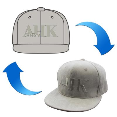 China COMMON Logo Snapback Hat made to order from Gray Suede Blank Yupoong Style Gorras Snapback for sale