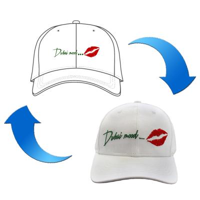 China COMMON High Quality White Designer 6 Panel Baseball Cap Hats For Men With Custom Logo for sale