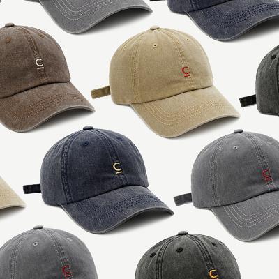 China Wholesale 6 Panel COMMON Cotton Unstructured Acid Washed Stone Dad Hat With Custom Logo for sale