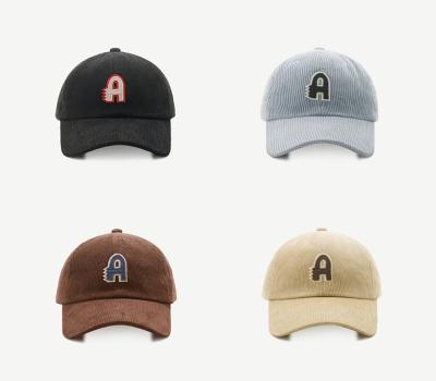 China 6 Panel High Quality COMMON Color Corduroy Men's Logo Embroidery Dad Cap Custom Dad Hat for sale