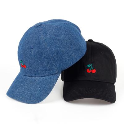 China JOINT Wholesale Fashion Design Custom Cherry Logo Embroidery Women Unstructured Dad Hat for sale