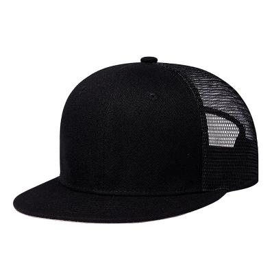 China Wholesale 6 Panel Plain COMMON White Flat Brim Mesh Back Trucker Hats Custom Logo Available for sale