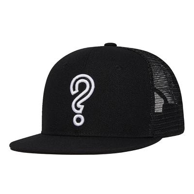 China OEM Logo Embroidery Men's Flat Brim Mesh Back Trucker Hat Cap Custom New Design COMMON for sale