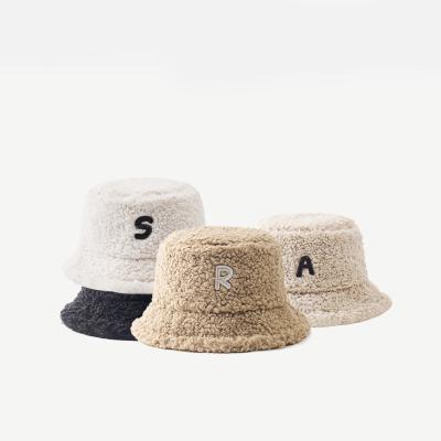 China Fashion Lady Solid Thickness Hat Winter Regular Fleece Faux Lambswool Bucket Soft Warm Bucket Hat for sale