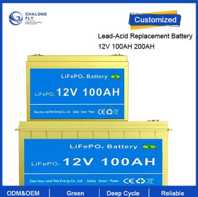 Cina OEM ODM LiFePO4 batteria al litio 12.8V 100AH 200AH sostituzione acido piombo ricaricabile in vendita