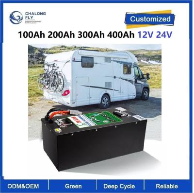 China CLF Lithium Iron Phosphate oplaadbare batterij LiFePO4 batterijpakket 100Ah 200Ah 300Ah 400Ah 12V 24V voor RV Camper boot Te koop