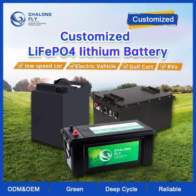 China LiFePO4 Lithium Battery 48V 72V 96V 40AH 200AH 300AH 400AH Rechargeable EV Golf Cart OEM ODM Lithium Ion Battery for sale