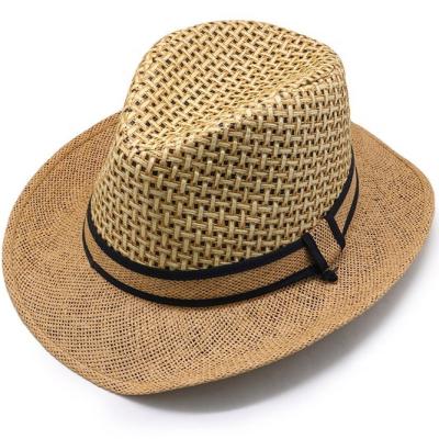 China Chinese Character Hats 2020 Sun Cool Soft Paper Beach Travel Straw Wide Brim Cowboy Hats Made In Mexico For Men for sale