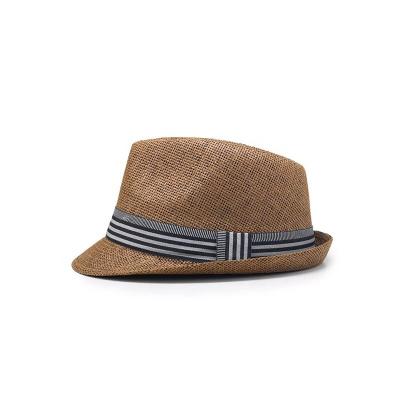 China Solid cowboy Kids Jazz Caps Girls Summer Beach Panama Fedora Hats For Boys And Straw3 European and American style colors children European and American style hats for sale