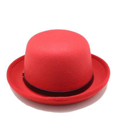 China COMMON Women's Imitation Wool Hats Autumn Women Fedora Hat Classical Cute Solid Black Hat Women's COMMON Pitcher Hat for sale