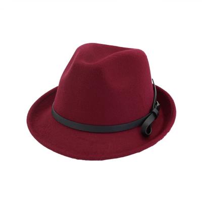 China 2022 Fedora Hats Women Wholesale Felt Fedora Hats For Men Two Tone Hat Color Brim Felt Different Plush Hat for sale