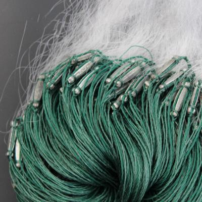 China Soft Multifilament Silk Three Fingers Long Three-Layer Weighted Sticky Net Yarn Fishing Net for sale