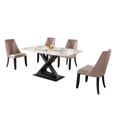 China . Luxury style solid wood table with 6 chairs restaurant table dinner dining table set for sale