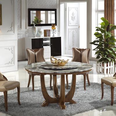 China . Luxury style modern round table dining table set with 6 seat restaurant table set dining furniture for sale