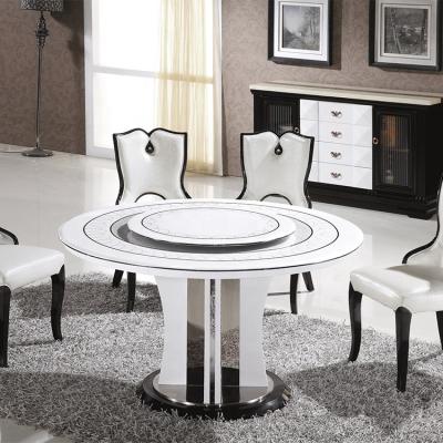 China . Luxury Style Restaurant Marble Table Set Modern Round Tables Dining Table Set With 6 Seat Dining Furniture for sale