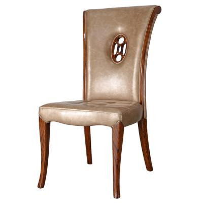 China (Height)Adjustable Chair For Restaurant Dining Hotel Chair Dining Walnut Soft Leather Leg Seat Back Seat Modern Dining Chairs for sale