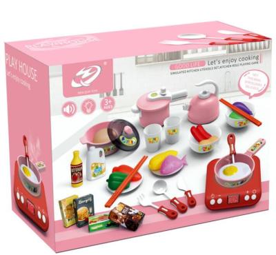 China Cooking Play Toys Kitchen Toys Plastic Children Toy Girls Educational Boy Cooking Pretend Play Kitchen Toys Sets English Version for sale