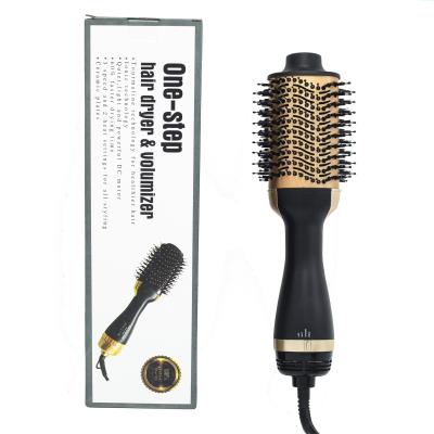 China Ionic Hair Styling One Stage Hair Dryer Negative Ion Generator Comb Blow Hot Air 3 In 1 Styler Brush Straightening Curling Dryer for sale