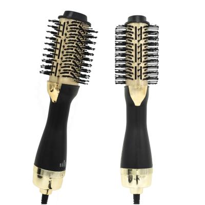 China Round One Step Hair Styler 1200w Hair Volumizer Straightener Curler Comb Electric Hot Air Blow Hair Straightening Brush for sale