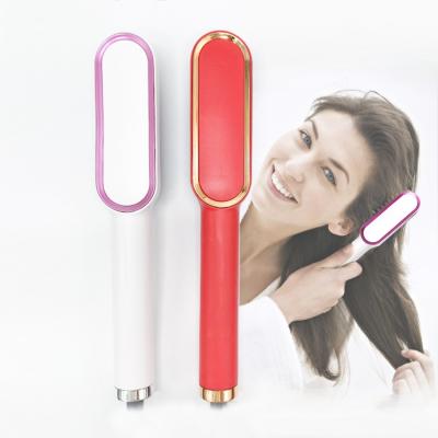 China Compact Hot Iconic Women Hair Amazon Hot Brush 2 in 1 Hair Straightening and Curling Iron Hair Straightener Brush for sale