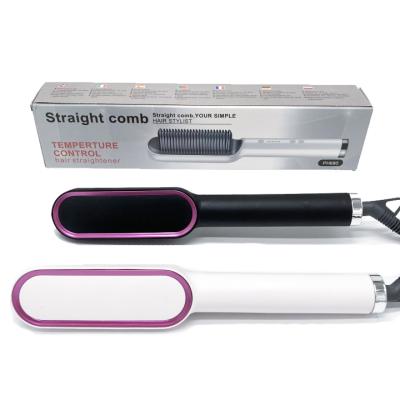 China Hotel Professional Hair Straightener Wet/Dry Electric 2 in 1 Hair Straightening Curling Styling Hair Straightener Brush for sale