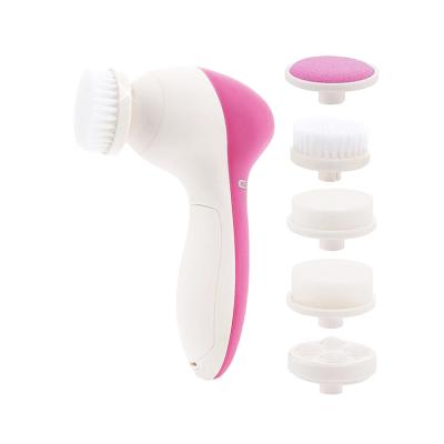 China Face DEEP CLEANSING Skin Care 5 in 1 Massager Waterproof Rotating Handheld Electric Vibrating Facial Cleansing Brush for sale