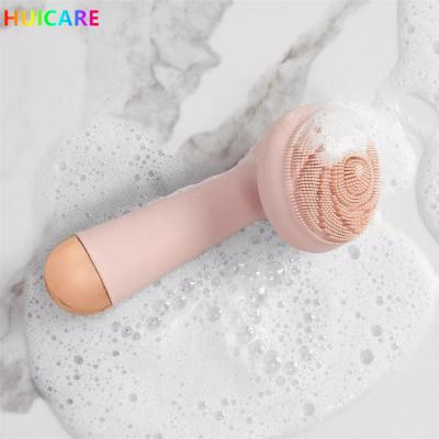 China Beauty Face Deep Clean Handheld Waterproof Deep Wash Scrub Exfoliate Massage Silicone Sonic Facial Cleansing Brush for sale