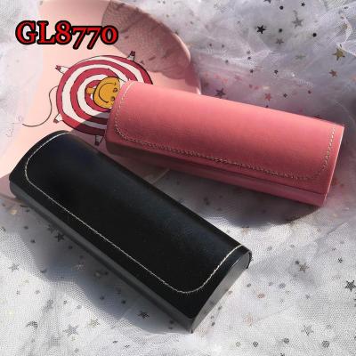 China PU Pink Eyewear Optical Glass Case Optical Glasses GL8770 Leather Case Small Sunglass Hard Storage Box Case for sale