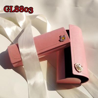 China PU Leather Optical Glasses Case Eyewear Safety Case Small Piece Sunglass Protective Hard Case Storage Box Optical Glasses GL8803 for sale