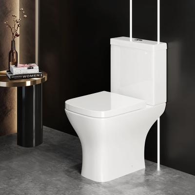 China Hot Selling Europe Double-Flow Bathroom Toilet Ceramic P-Trap Vanity Toilet Commode Set Toilet WC Camper Bowl for sale