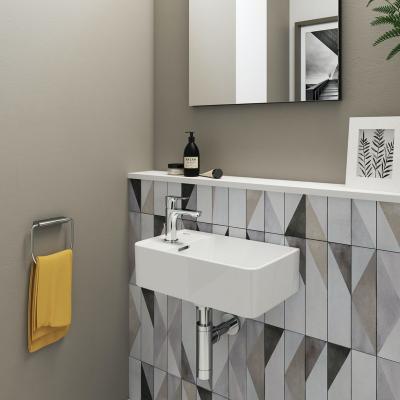 China Best Selling Ceramic Solid Surface Rectangular Bathroom Countertop Easy Clean Sanitary Ware The Wash Basin for sale